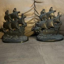 Brass Spanish Galleon bookends 