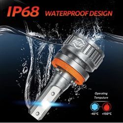 9005 H11/H8/H9 LED Headlight Bulbs, 15000 Lumens 500% Brighter LED Headlights, 6000K Cool White LED Headlights Conversion Kit, IP68 Waterproof, Pack