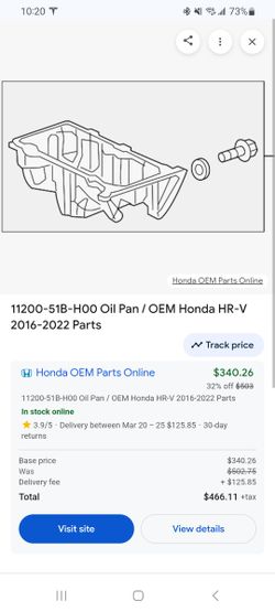 Genuine Honda HRV  Oil Pan  For 2016-2020
