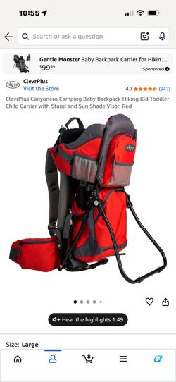 Hiking Kid Toddler Child Carrier with Stand
