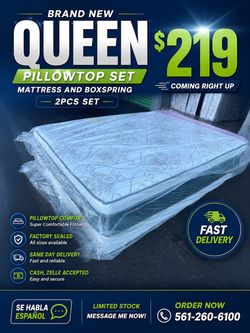 🟢NEW QUEEN PILLOWTOP SET $219