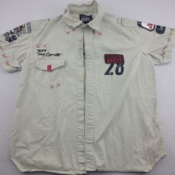 Convertible Bertt Atlanta GA Shirt Gray Button Up Shirt Embroidered Men's 2XL