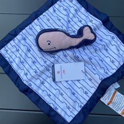 Vineyard Vines Whale Target Lovey Security Baby Blanket White Blue Pink NWT 14"