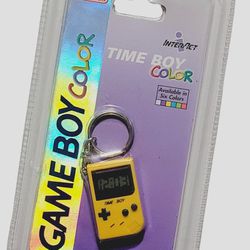 1999 Yellow Nintendo Game Boy Color Time Boy Mini Console Clock Keychain Vintage