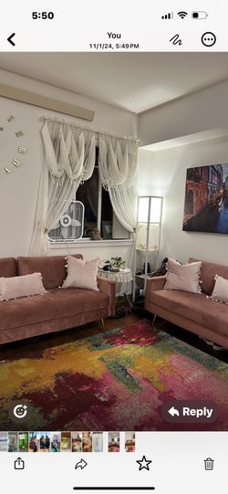 dirty pink velvet couch set