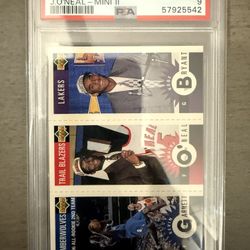 1996 Collector’s Choice Kobe Bryant / Garnett / Jermaine O’Neal Mini Panel PSA 9 MINT — Rookie Year