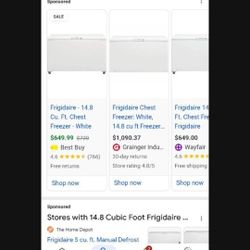 14.8 Cubic Foot Frigidaire Chest Freezer 