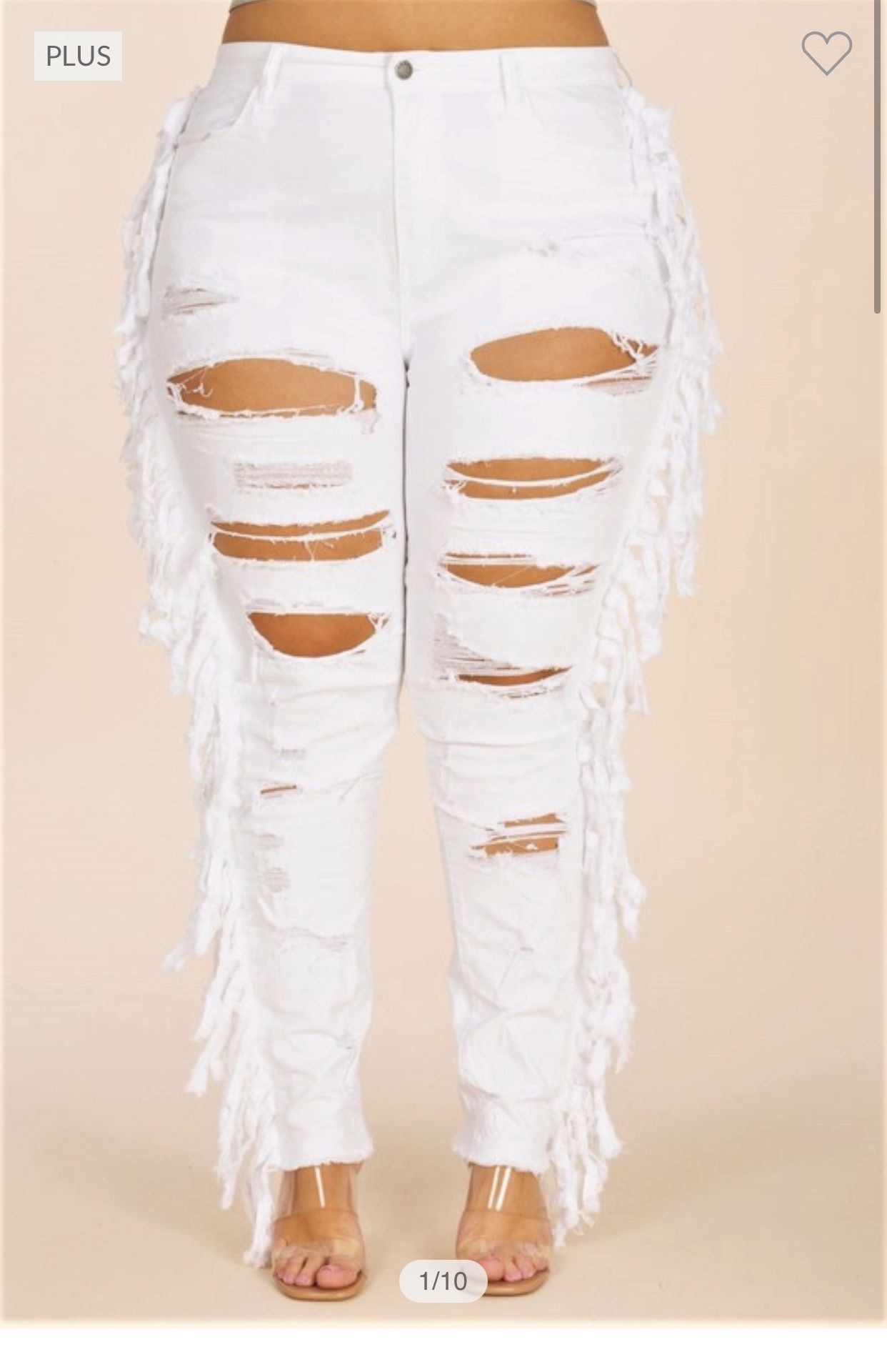 White Plus Size With Fringes