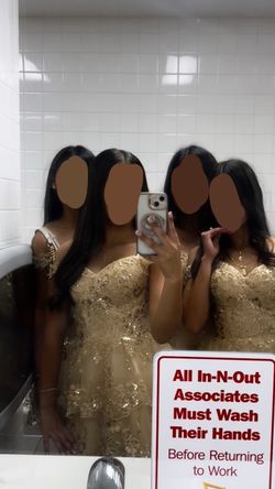 Gold Quinceañera Dama Dress