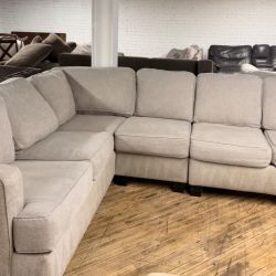 Delivery available cream L shape sectional sofa