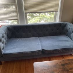 Teal Velvet Couch