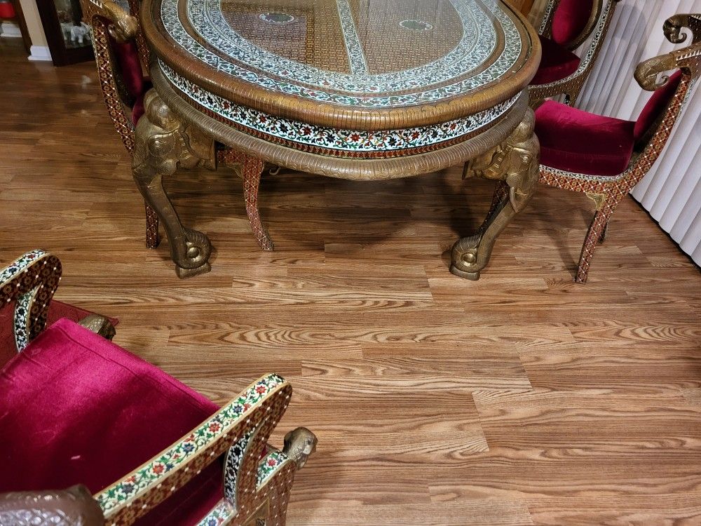 Brass Elephant Dinner Table