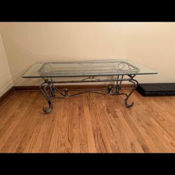 Glass Coffee Table And 2 Glass End Tables Like New Condition 
