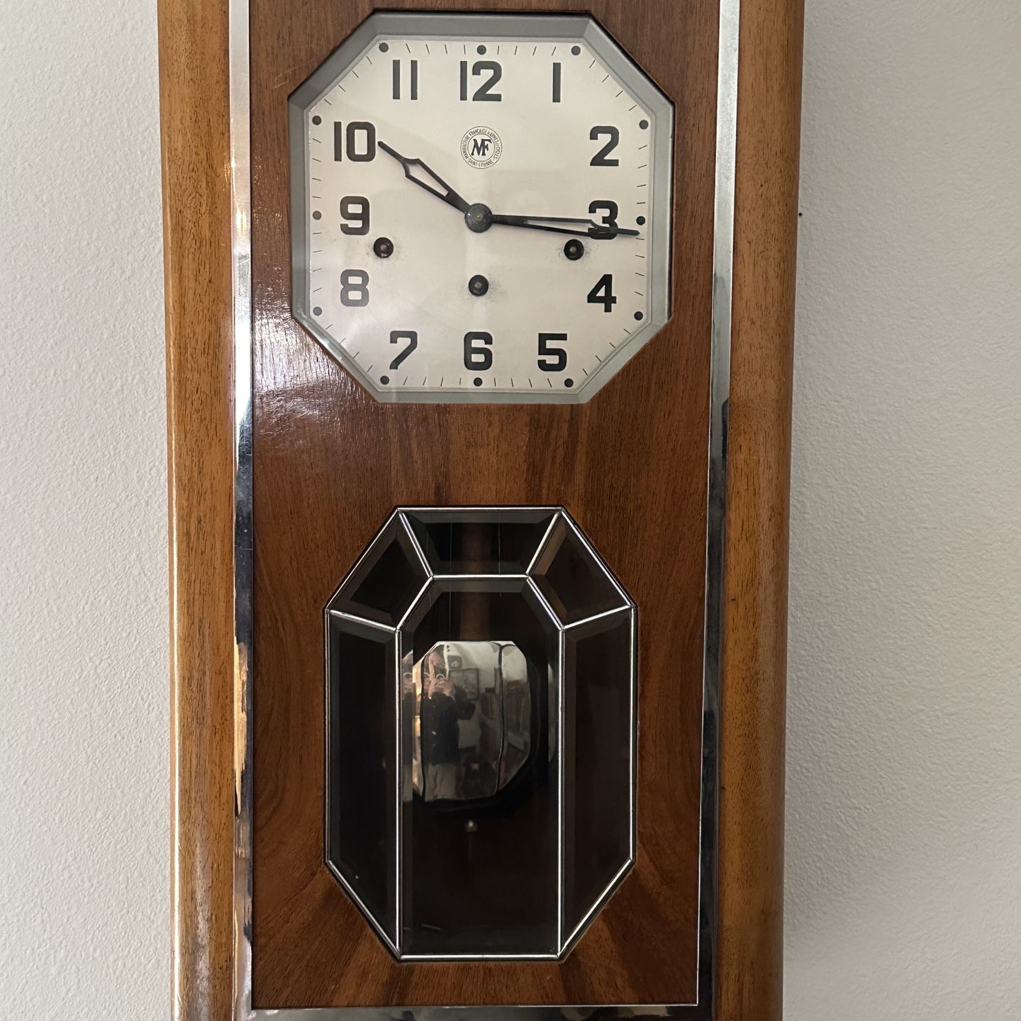 Rare 1936 French Art Deco Wall Clock w/ Chimes of Reynaldo Hahn
