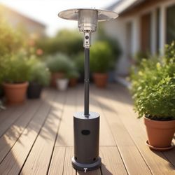 BTExpert 50,000 BTU Bronze Patio Heater – Stainless Steel, Table Design, Wheels, CSA Certified 