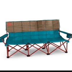 Kelty Lowdown Couch - 3 Person Capacity Camping Chair, Extra Large and Sturdy Bench for Campsites, Soccer Games, and Backyard Parties, with Cup Holder