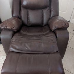 Leather Recliner With Ottoman 