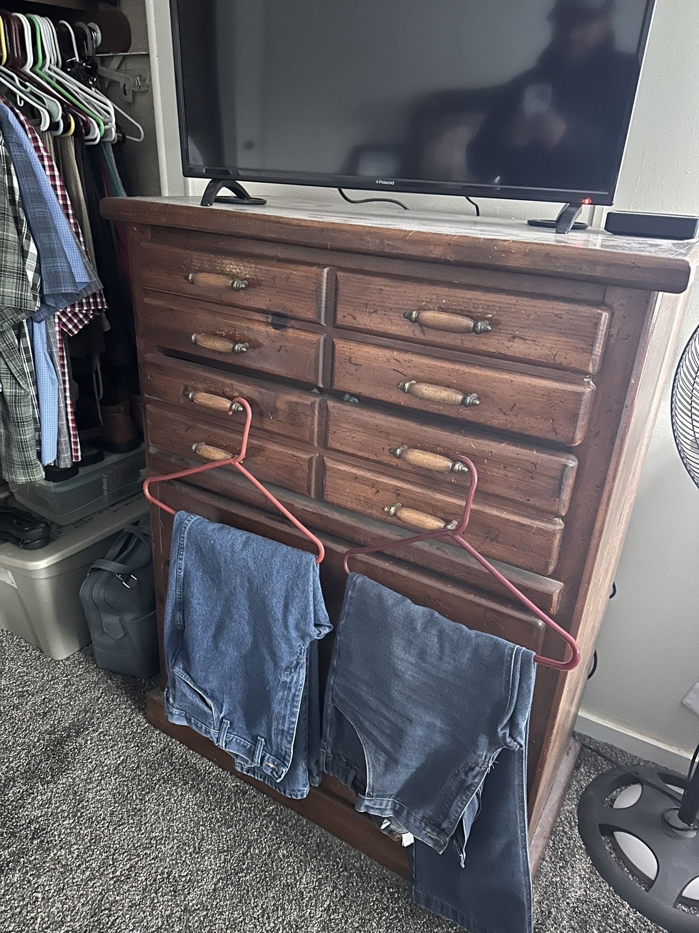 Hard Wood Dresser And Chest