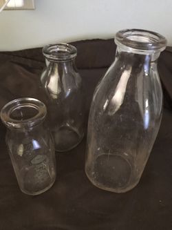 3 Vintage Coble Milk Bottles