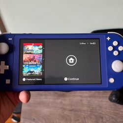 Nintendo Switch Lite Blue With Cover And Case