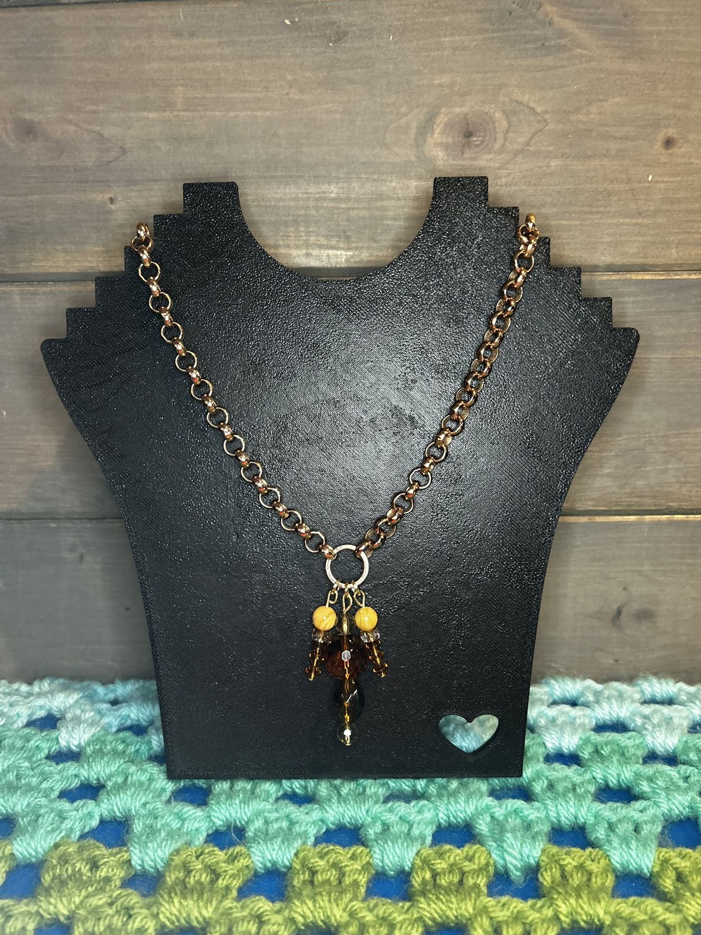 “Amber Dreams” Beaded Chain Necklace