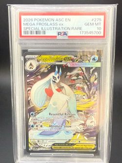 100% Authentic Pokemon Ascended Heroes Mega Froslass ex SIR #275 PSA 10