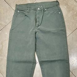 Women’s Light Olive Green Levi’s 550 Relaxed Fit Tapered Leg Jeans 12 MIS M