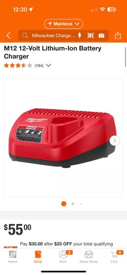 M12 12-Volt Lithium-Ion Battery Charger