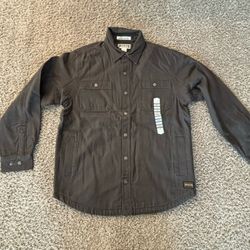 Duluth Trading Co. Jacket Mens M Black Fire Hose Flannel Lined Fit Limber