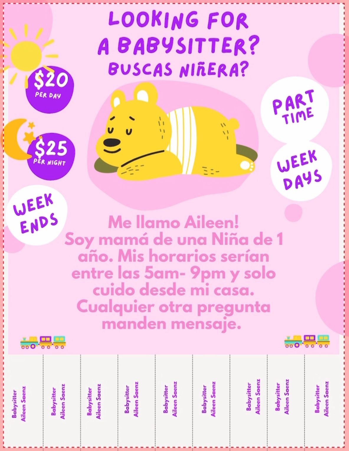 babysitter/cuido a niños