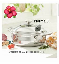 Cacerola de 2.5 qts vida sana 5 ply nueva en su caja 🌺 princess house 🌺