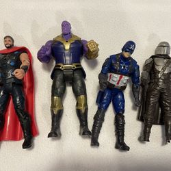 Lot 4 Marvel And Action Figures 