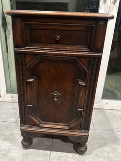 Antique Italian Renaissance Revival Dark Wood Nightstand