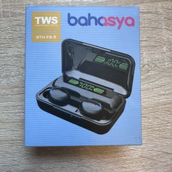 TWS Black Bluetooth 5.0 Wireless Earbuds Headphone Waterproof