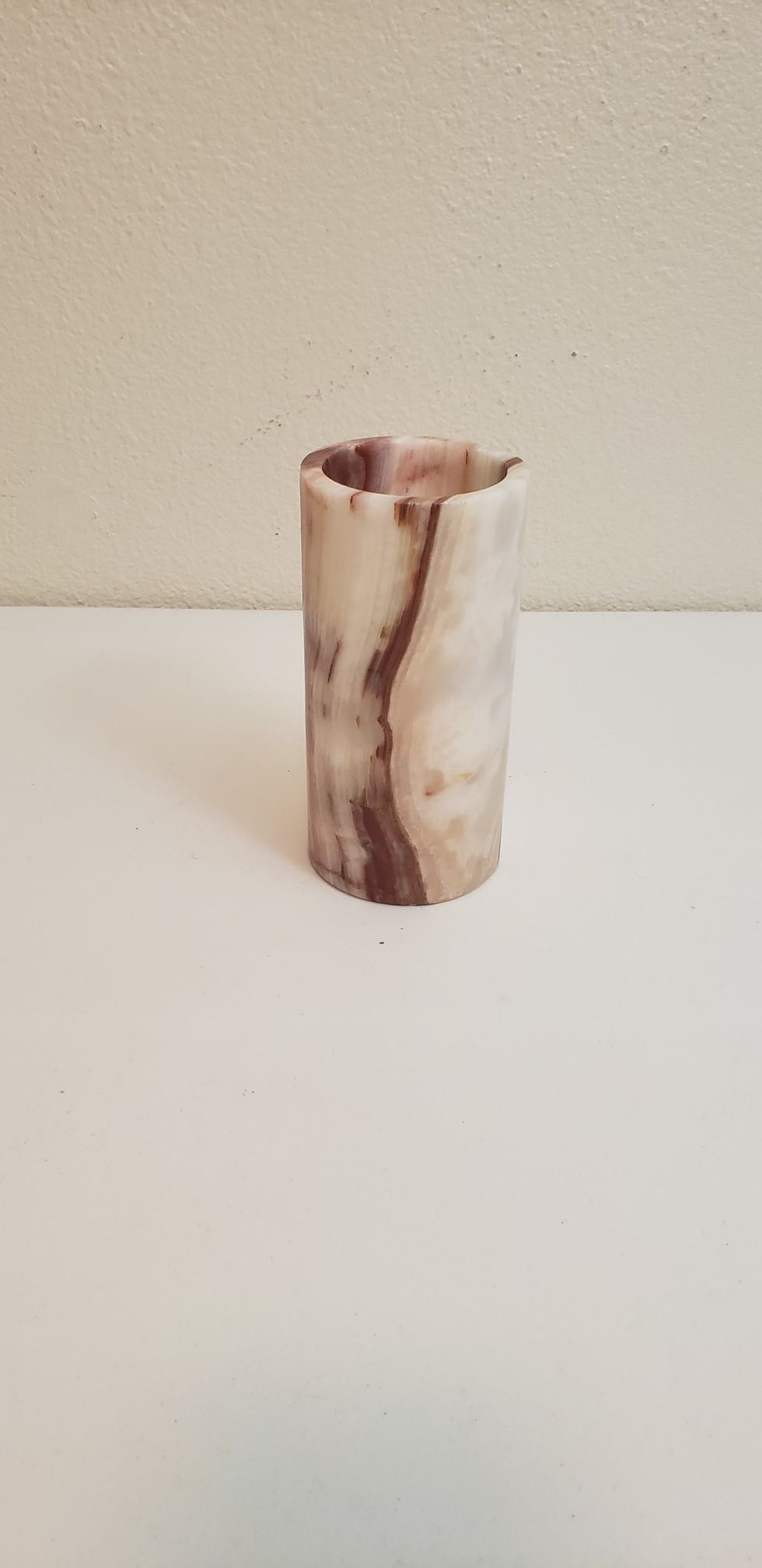 Beautiful Onyx or Marble Vase or Candle Holder 6" (Santa Rosa)