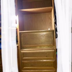 Large Sturdy Cabinet w/ Desk + Light & Drawers