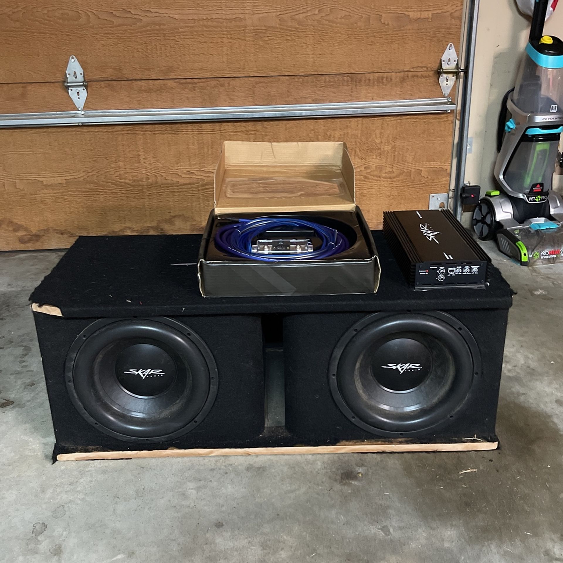 Two Skar Audio 12" SDR Subwoofers w/ Untouched Wiring Kit