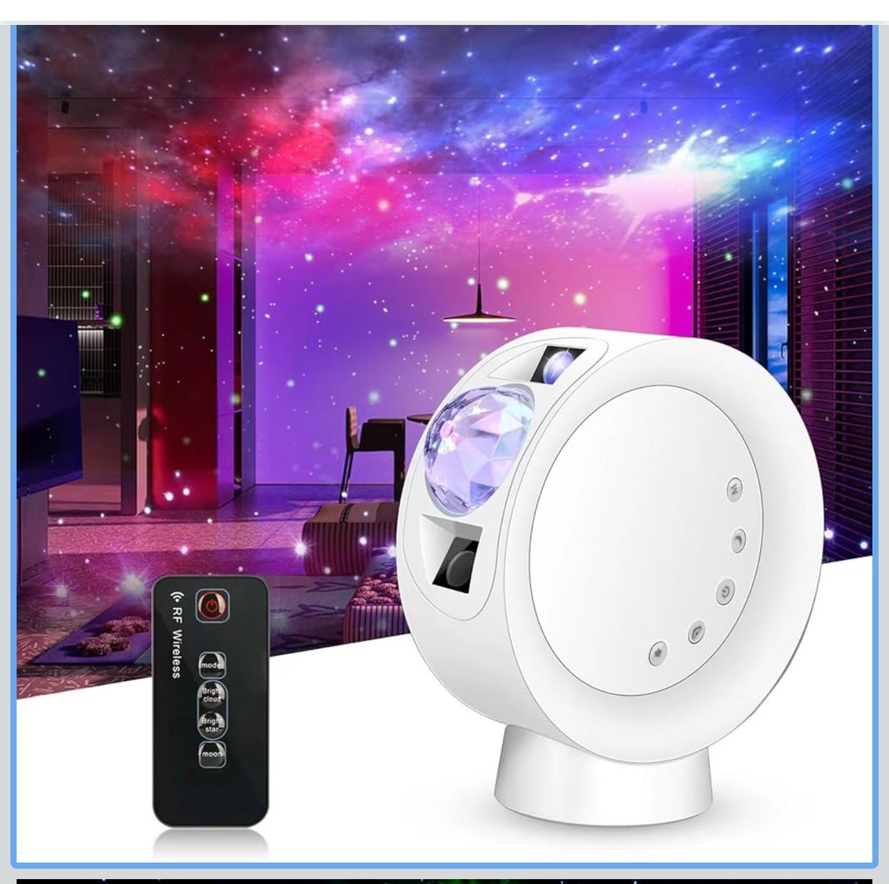 Brandnew Portable Star Projector Light, Galaxy Sky Projector with Remote Control, Night Lights Projector for Adults Kids Bedroom, Party, Home Deco, Wh