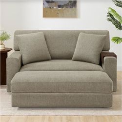 Thomasville Gilroy Oversized Chair with Storage Ottoman