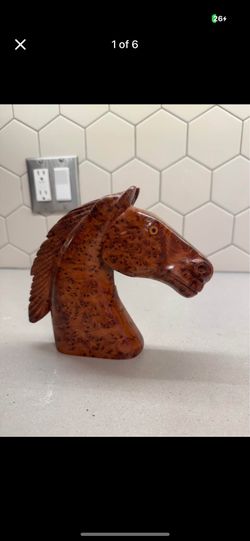 Horse Head Thuya Root Burl Wood Scent New Handcarved Animal Figure Sculpture Art