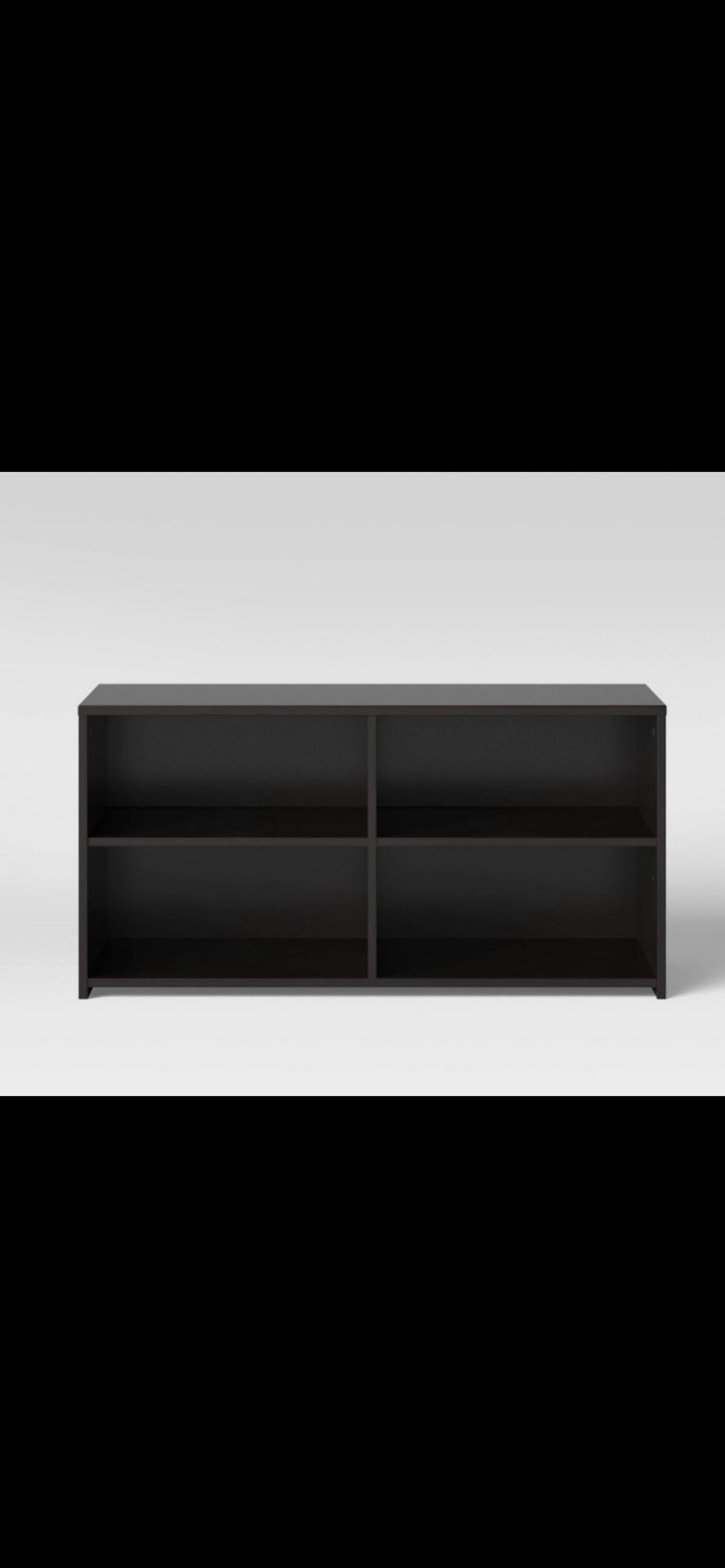 (1) Black 4 Compartment Storage TV Stand for TVs up to 43” 