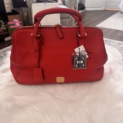 Satchel MCM leather top handle bag