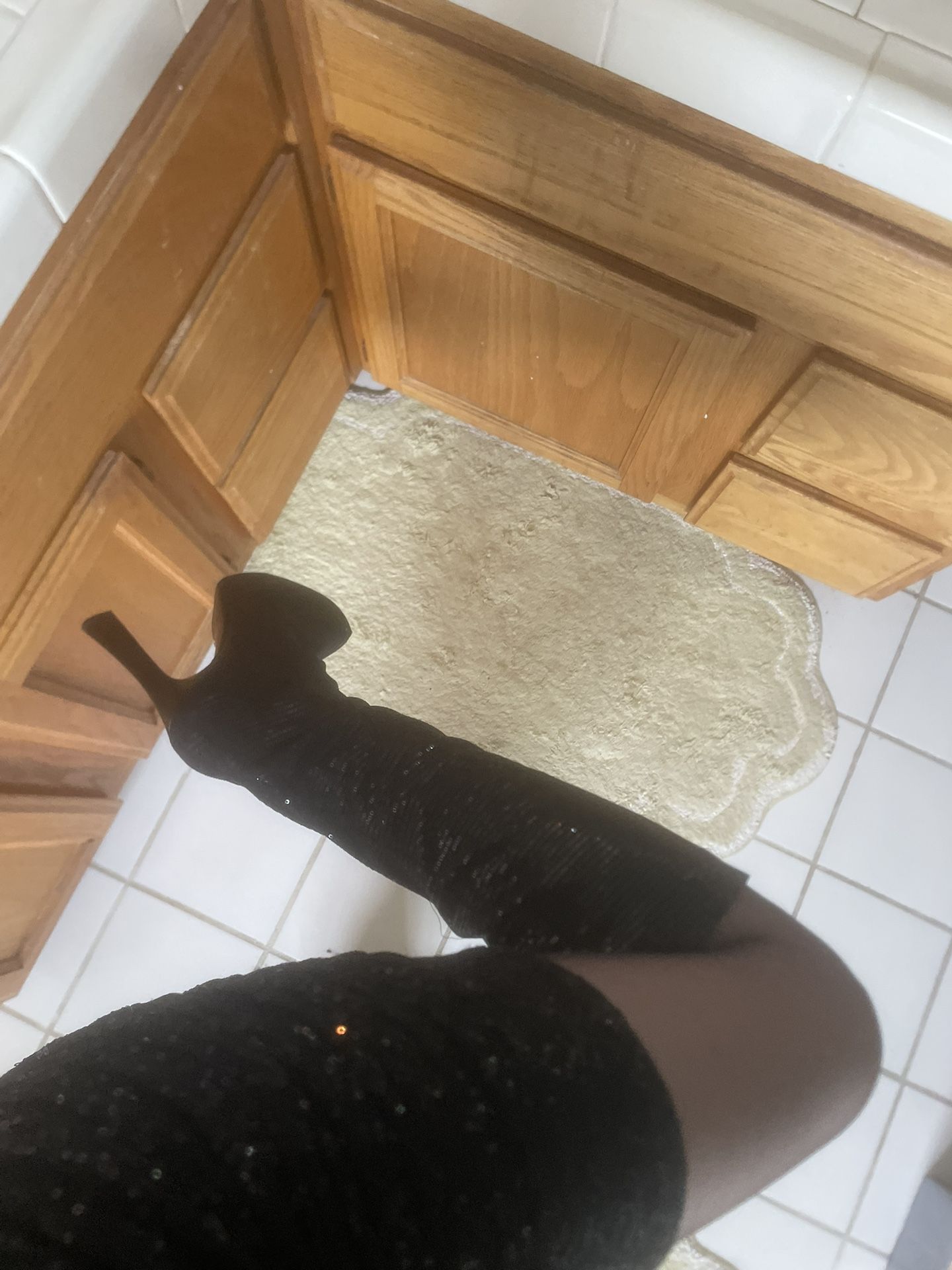 Sequin Black Party Boots