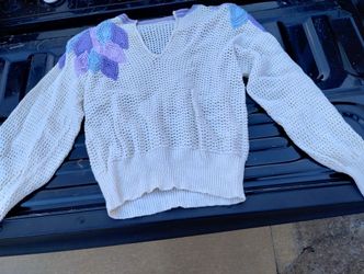 Floral Embroidery Designed Sweater 