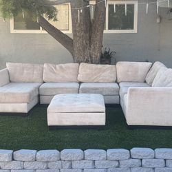beige U shaped sofa/couch Ottoman 4 Pieces