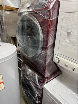 Samsung front load gas dryer burgundy washer and dryer