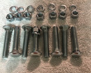 New cyi 1/2 -13 x3”” carriage bolt w/lock washer and nuts full thread set of 8