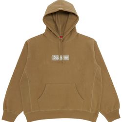 Supreme Box Logo Hoodie Sweater Sand Brown
