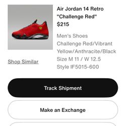 Air Jordan 14 Retro Ferrari 2025 Size 11 Men