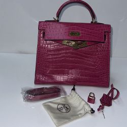 Pink Birkin Hermes Real Crocodile 